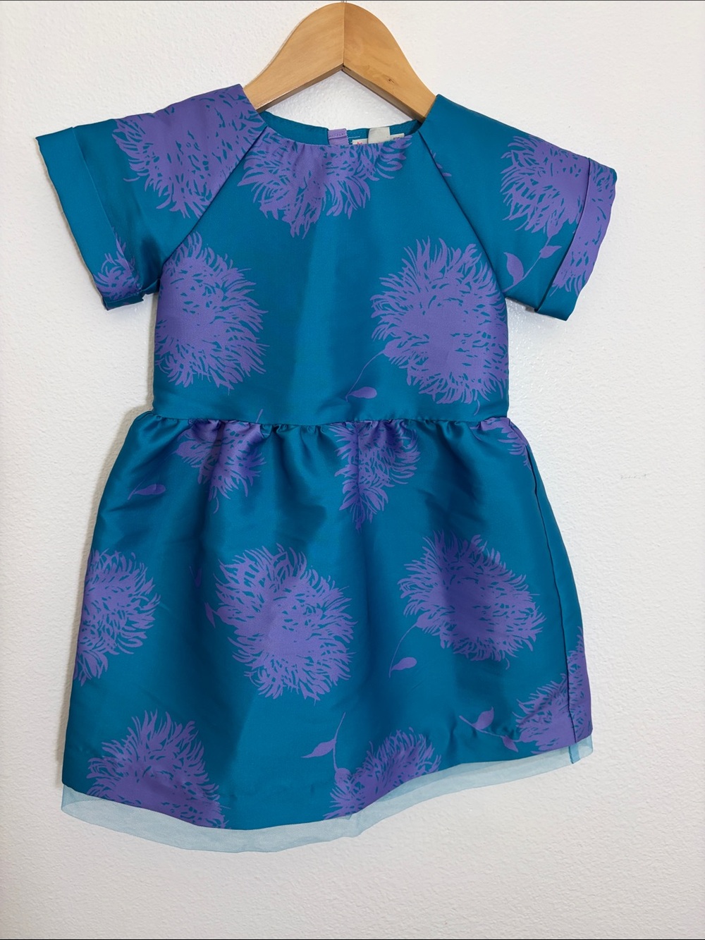 Crewcuts Teal Purple Floral Party Dress